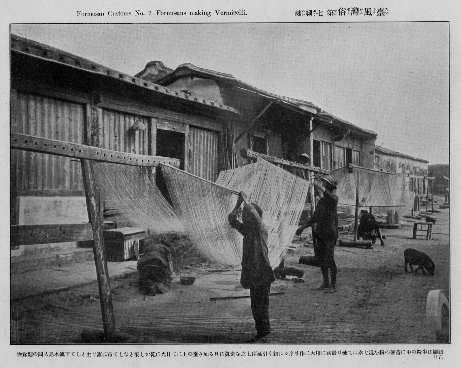 1915 年臺灣木架間製作與晾曬麵線的歷史紀錄